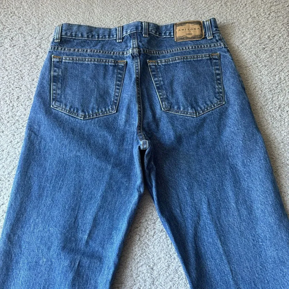 Vintage Arizona Jeans Mens 34x32 Blue Straight Denim Pants Work Outdoor Original